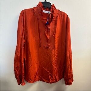 Soft Surroundings retro silk blouse XL
